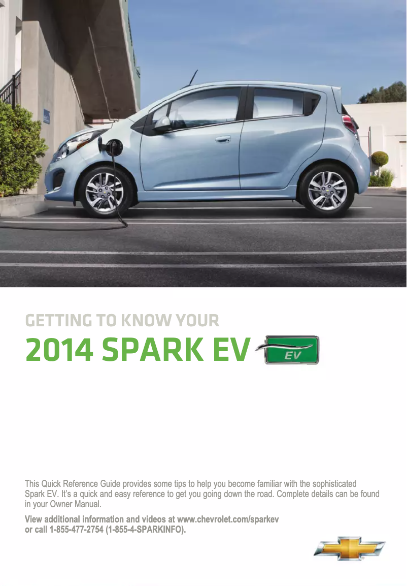 Page 1 de la notice Guide de démarrage rapide Chevrolet Spark EV (2014)