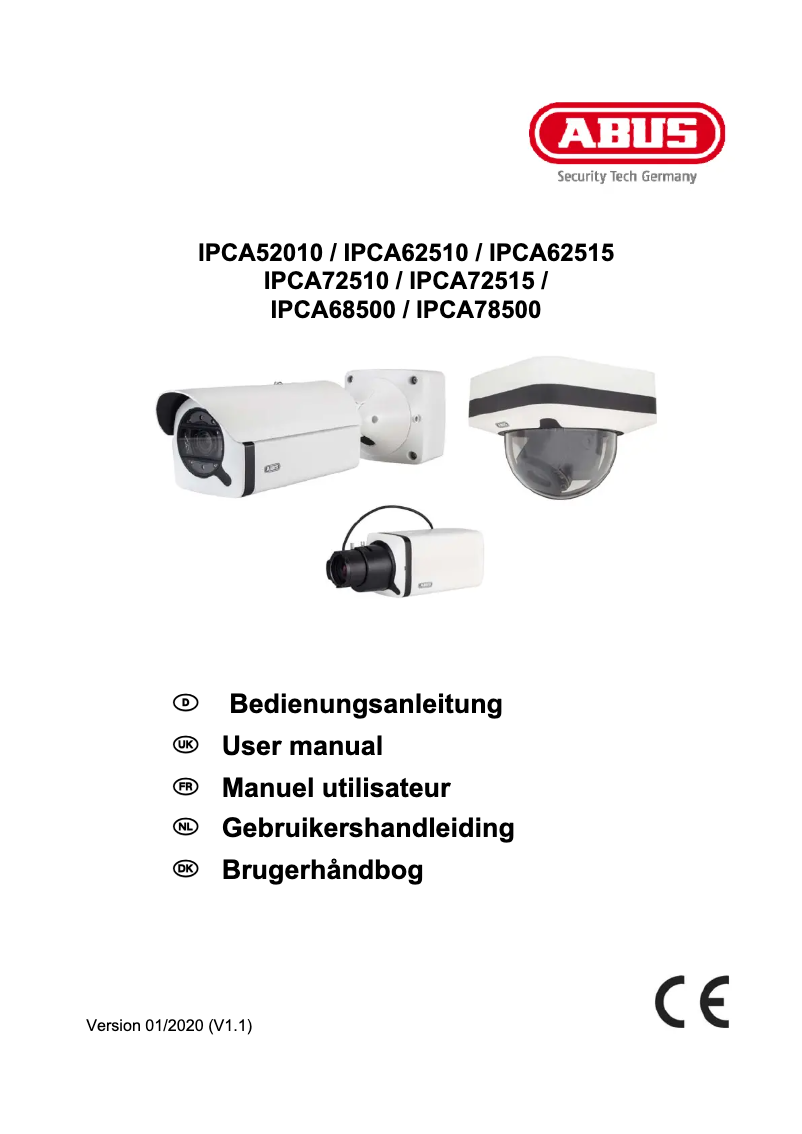 Page 1 de la notice Manuel utilisateur Abus IPCA68500