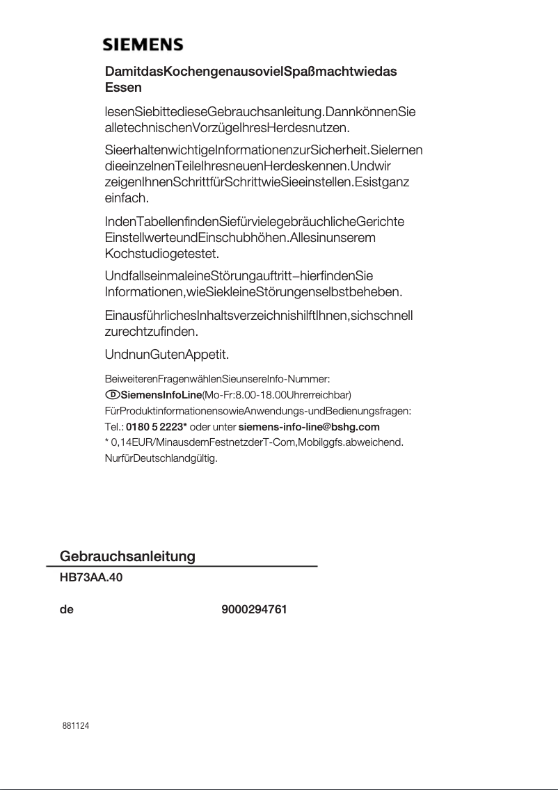 Image de la première page du manuel de l'appareil HB73aa540