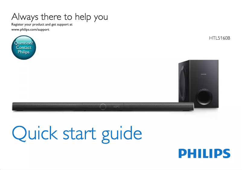 Page 1 de la notice Guide de démarrage rapide Philips HTL5160B