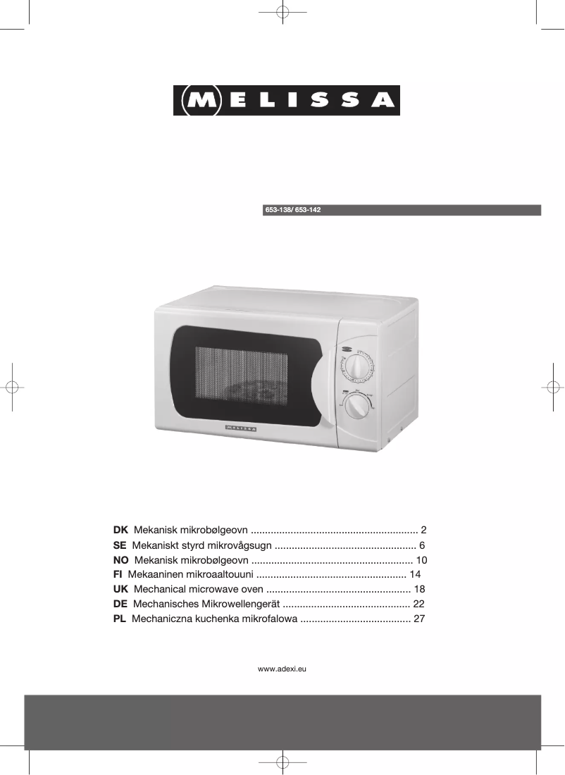 Página 1 del manual Manual de usuario Melissa 653-138