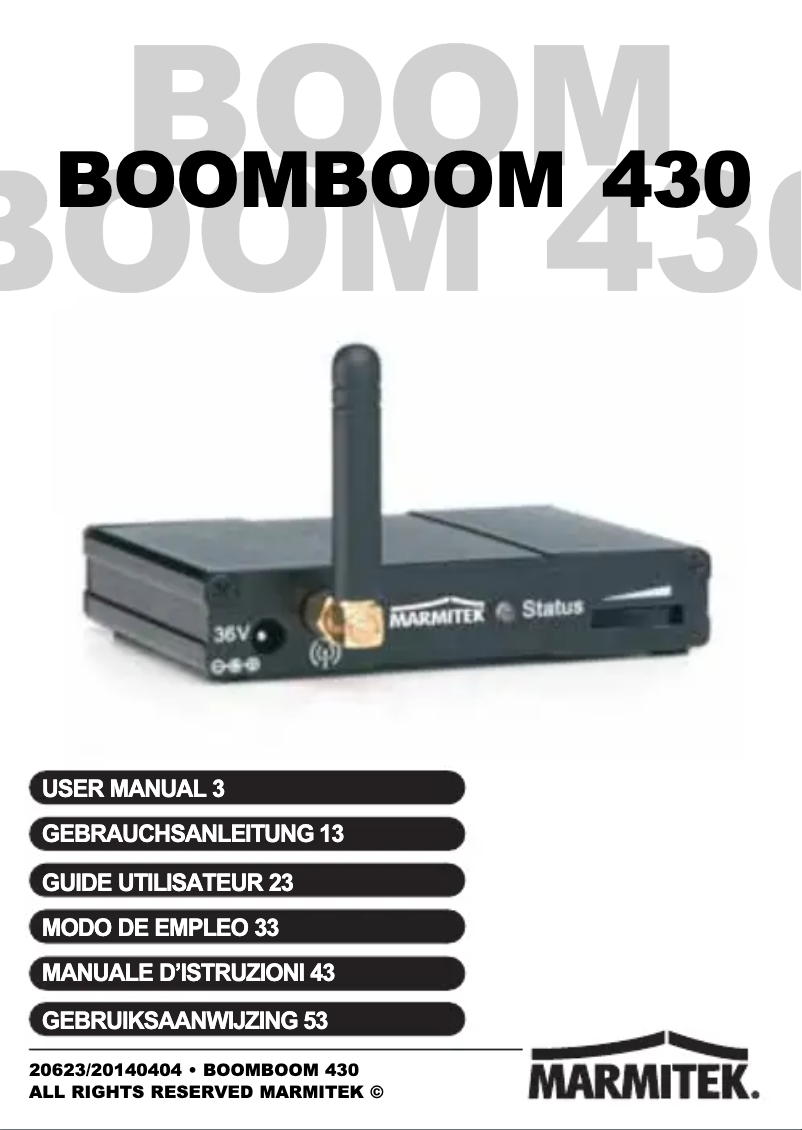 Image de la première page du manuel de l'appareil BoomBoom 430