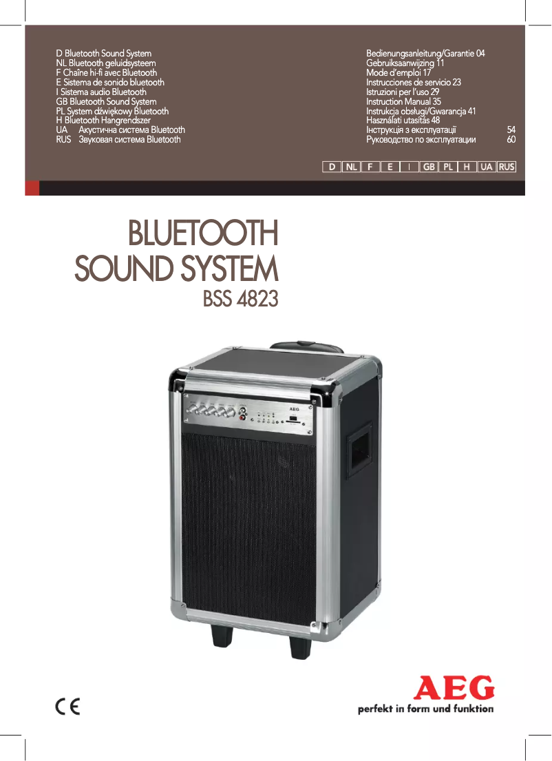 Page n°1 - Manuel utilisateur AEG BSS 4823
