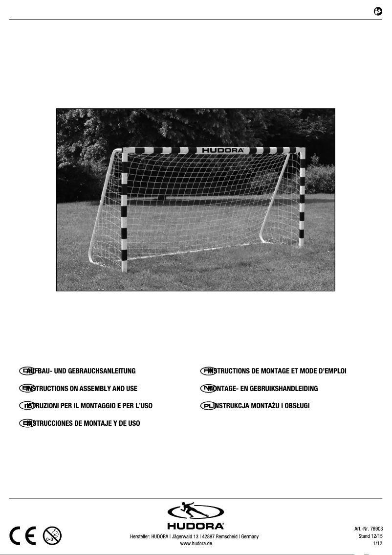 Page 1 de la notice Manuel utilisateur Hudora 76903