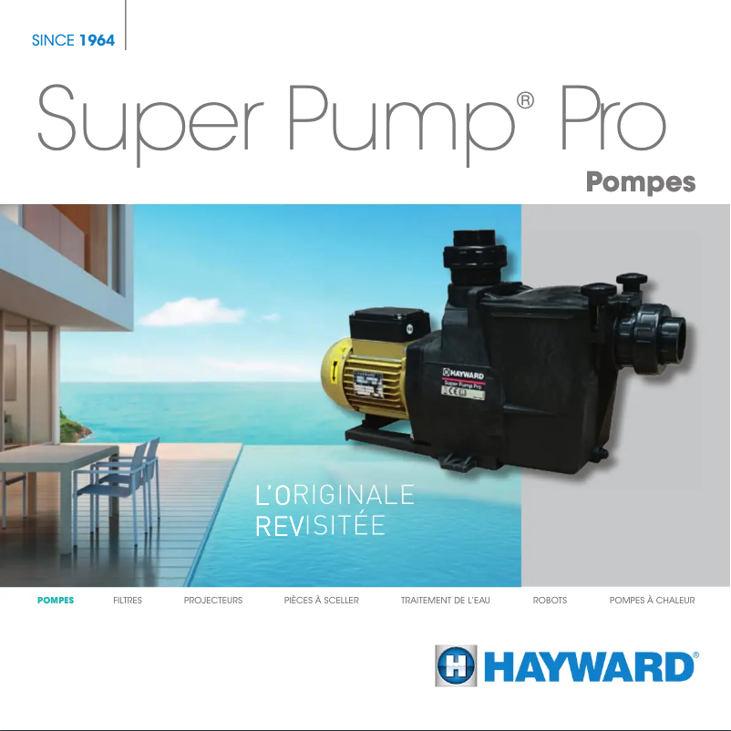 Page 1 de la notice Brochure Hayward Super Pump Pro