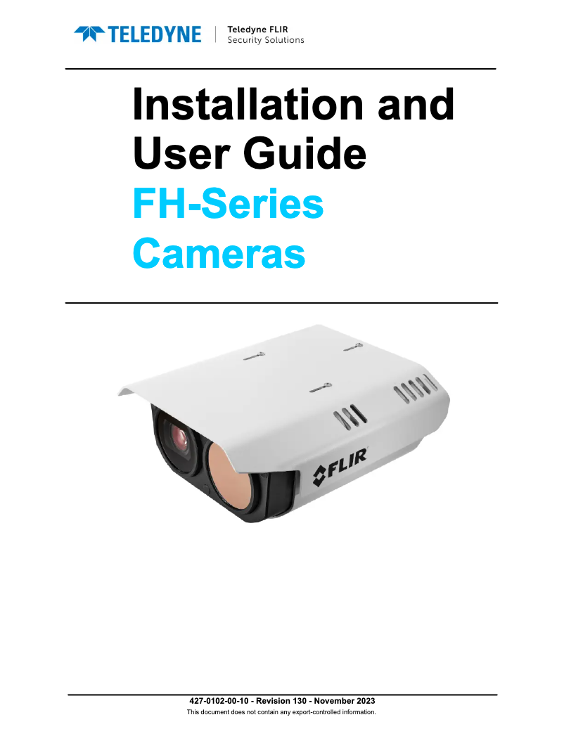 Image de la première page du manuel de l'appareil FH-Series