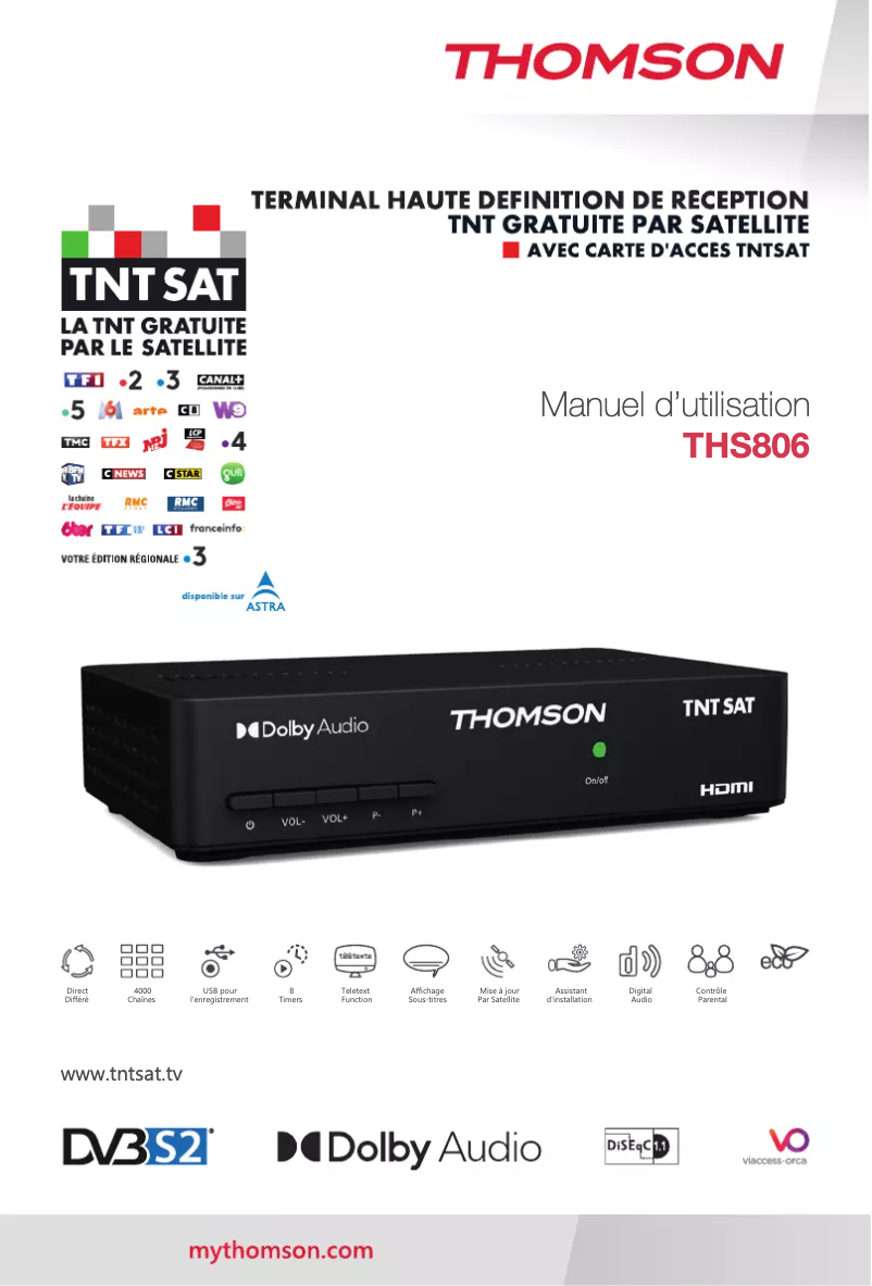 Page n°1 - Manuel utilisateur Thomson THS806
