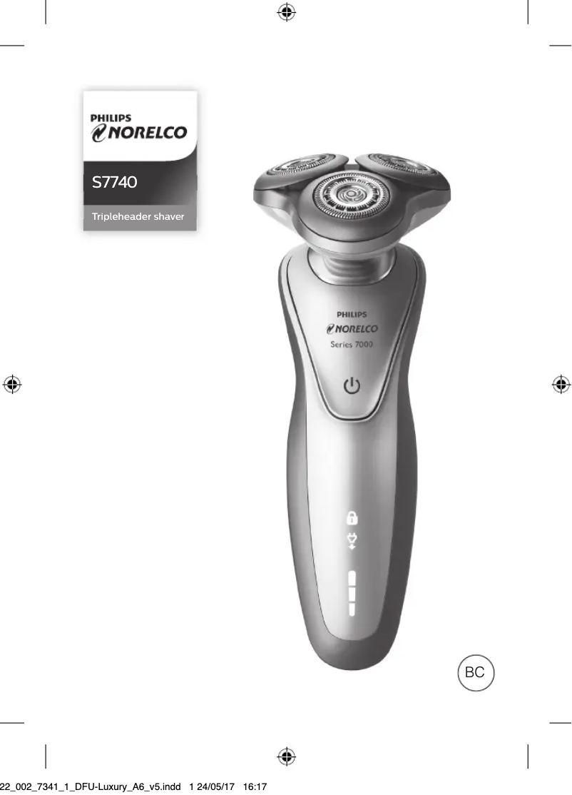 Image de la première page du manuel de l'appareil Norelco S7740