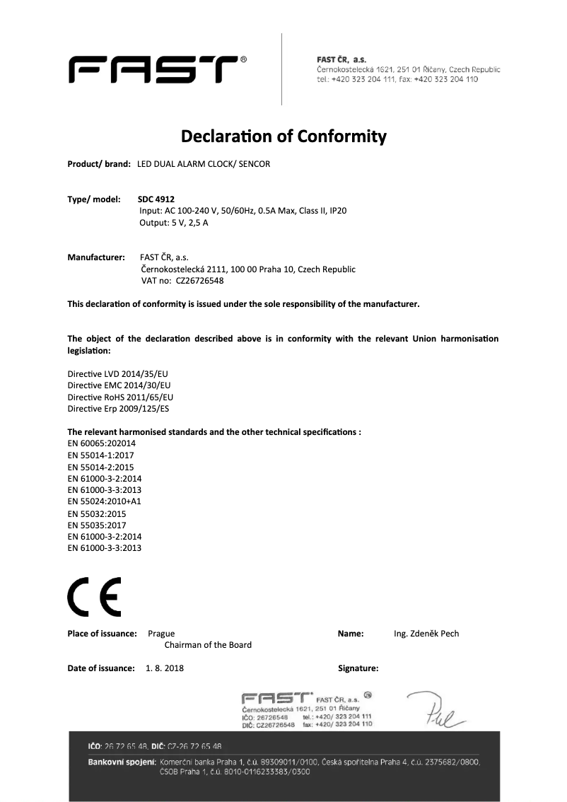 Page 1 de la notice Manuel utilisateur Sencor SDC 4912 BU