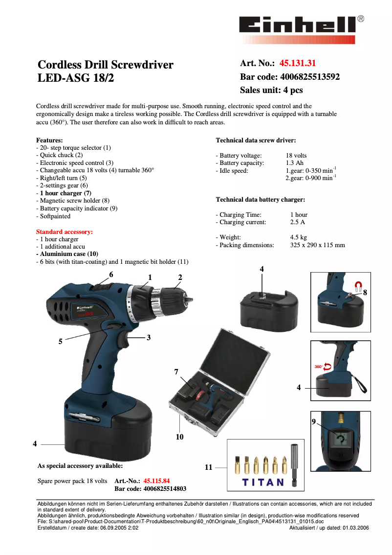Page n°1 - Manuel utilisateur Global LED-ASG 18
