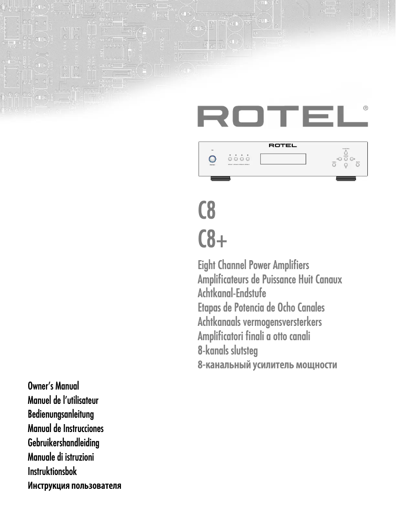 Page 1 de la notice Manuel utilisateur Rotel C8