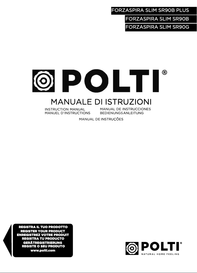 Page 1 de la notice Manuel utilisateur Polti Forzaspira Slim SR90G