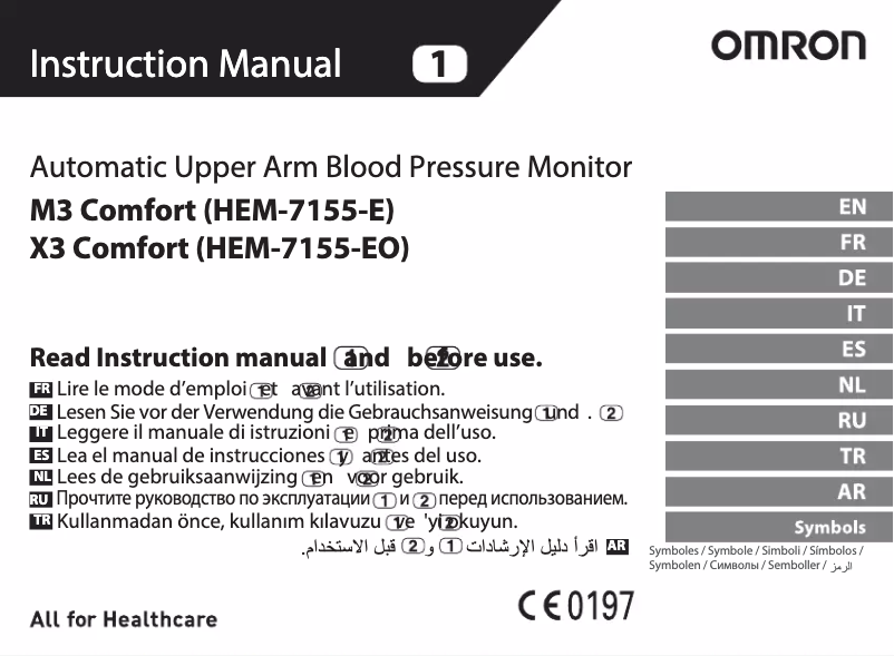 Page n°1 - Manuel utilisateur Omron X3 Comfort HEM-7155-EO