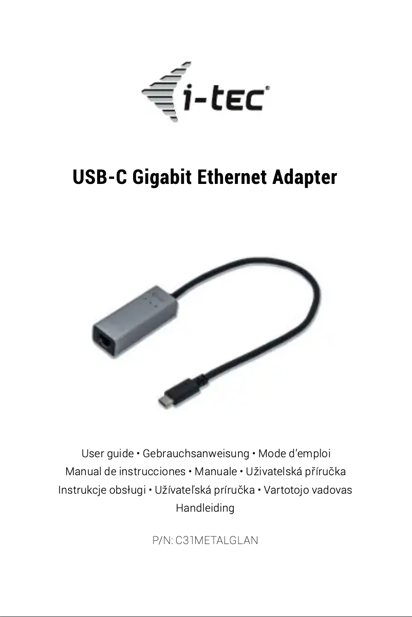 Page 1 de la notice Manuel utilisateur i-TEC C31METALGLAN