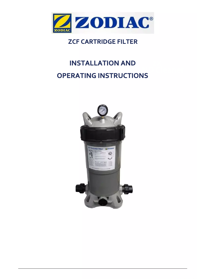 Page 1 de la notice Manuel utilisateur Zodiac ZCF100