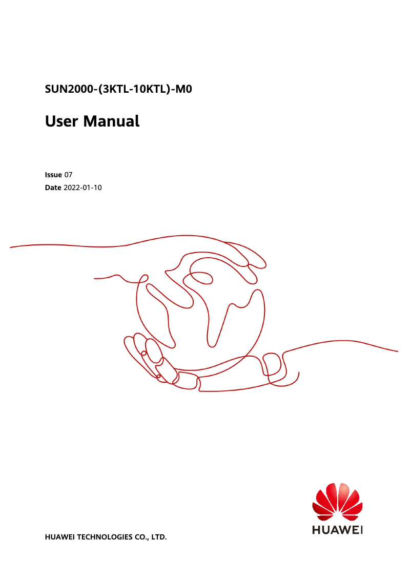 Image de la première page du manuel de l'appareil SUN2000MA-3KTL-MO