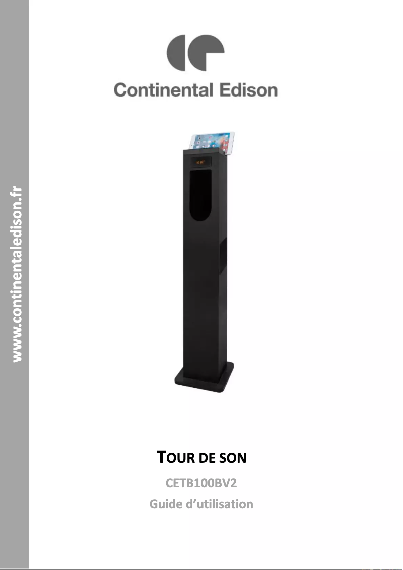 Page 1 de la notice Manuel utilisateur Continental Edison CETB100BV2