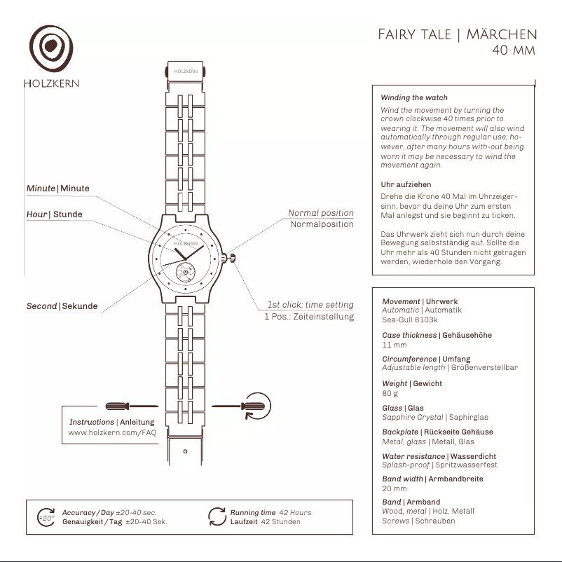 Page 1 de la notice Manuel utilisateur Holzkern Gretel