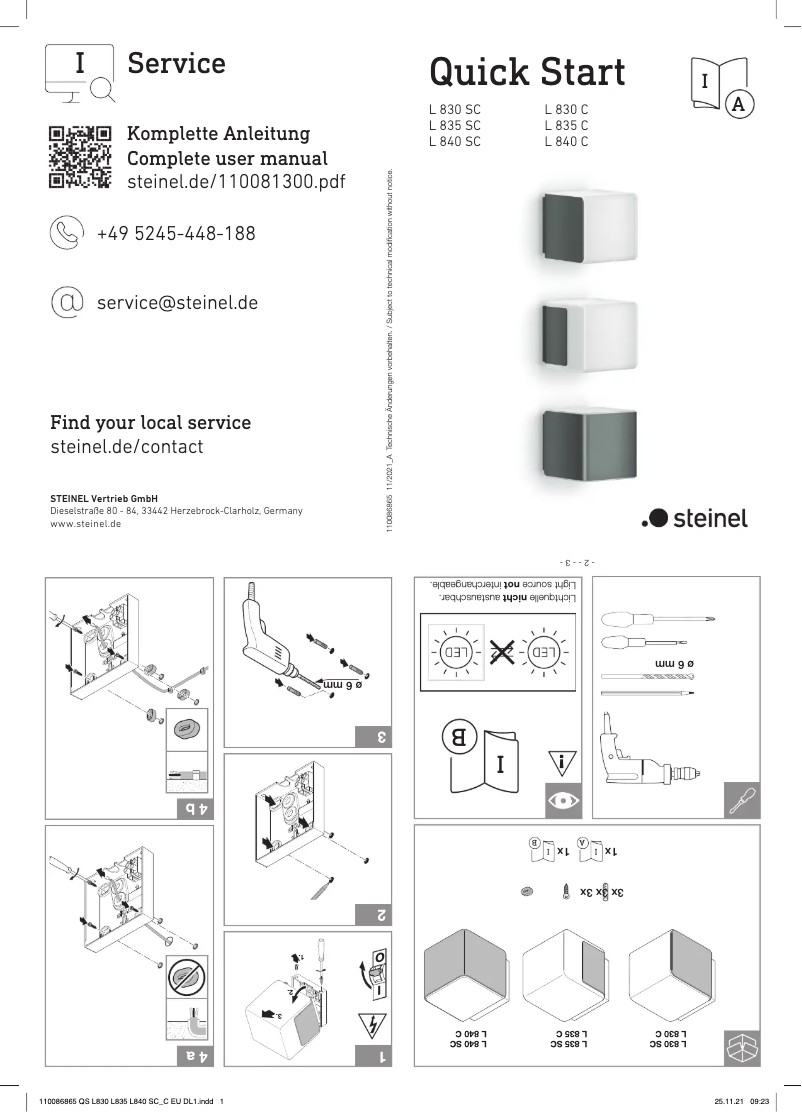 Image de la première page du manuel de l'appareil L 830 C