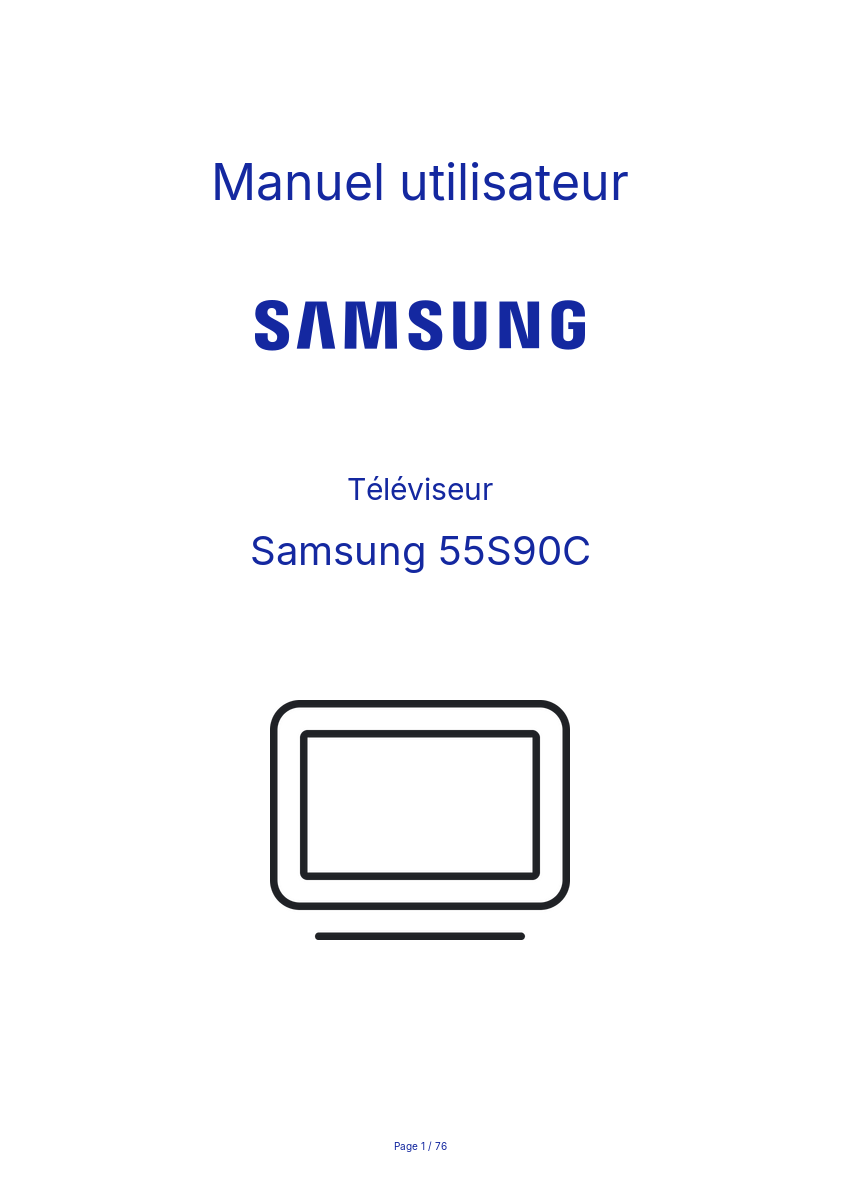 Page n°1 - Manuel utilisateur Samsung 55S90C