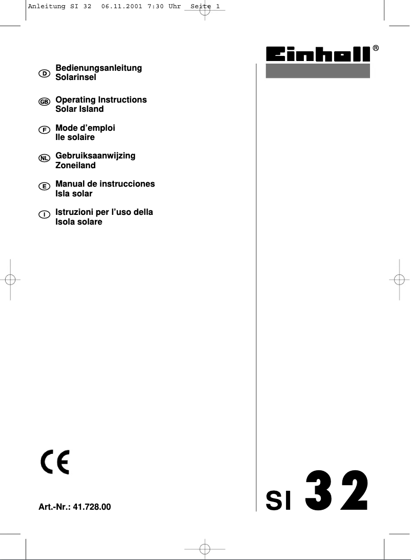 Image de la première page du manuel de l'appareil SI 32