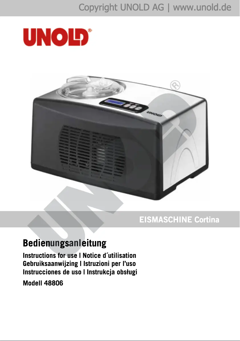 Image de la première page du manuel de l'appareil Cortina 48806
