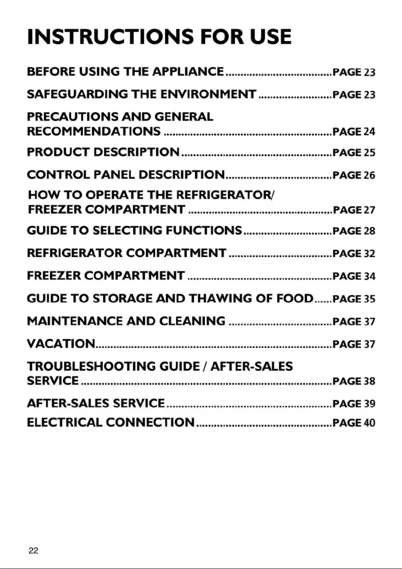 Page 1 de la notice Manuel utilisateur Whirlpool ARC 4208 IX