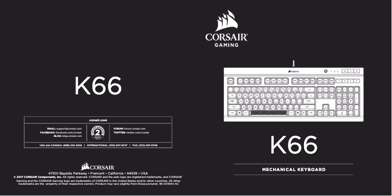Image de la première page du manuel de l'appareil K66