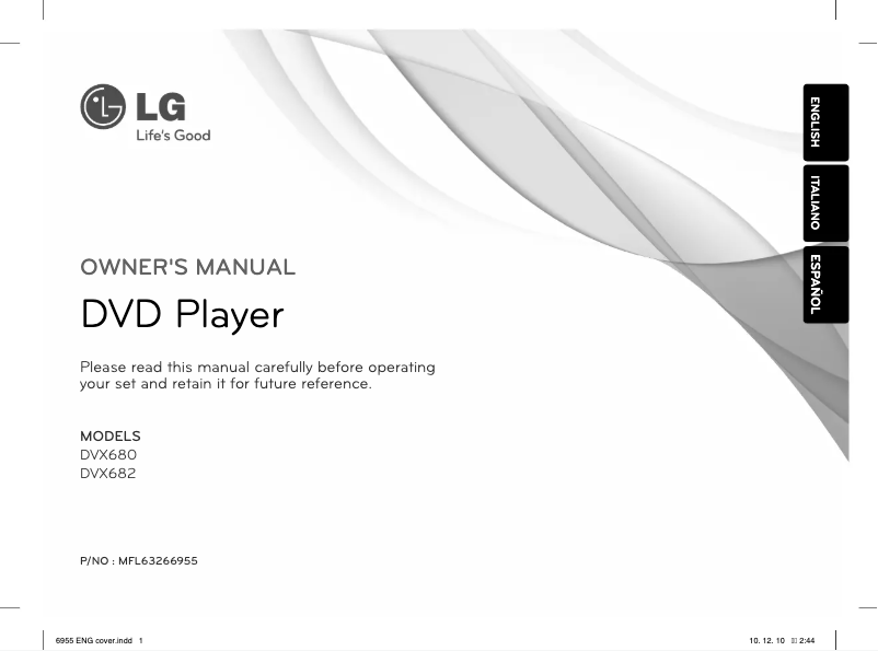 Page n°1 - Manuel utilisateur LG DVX682