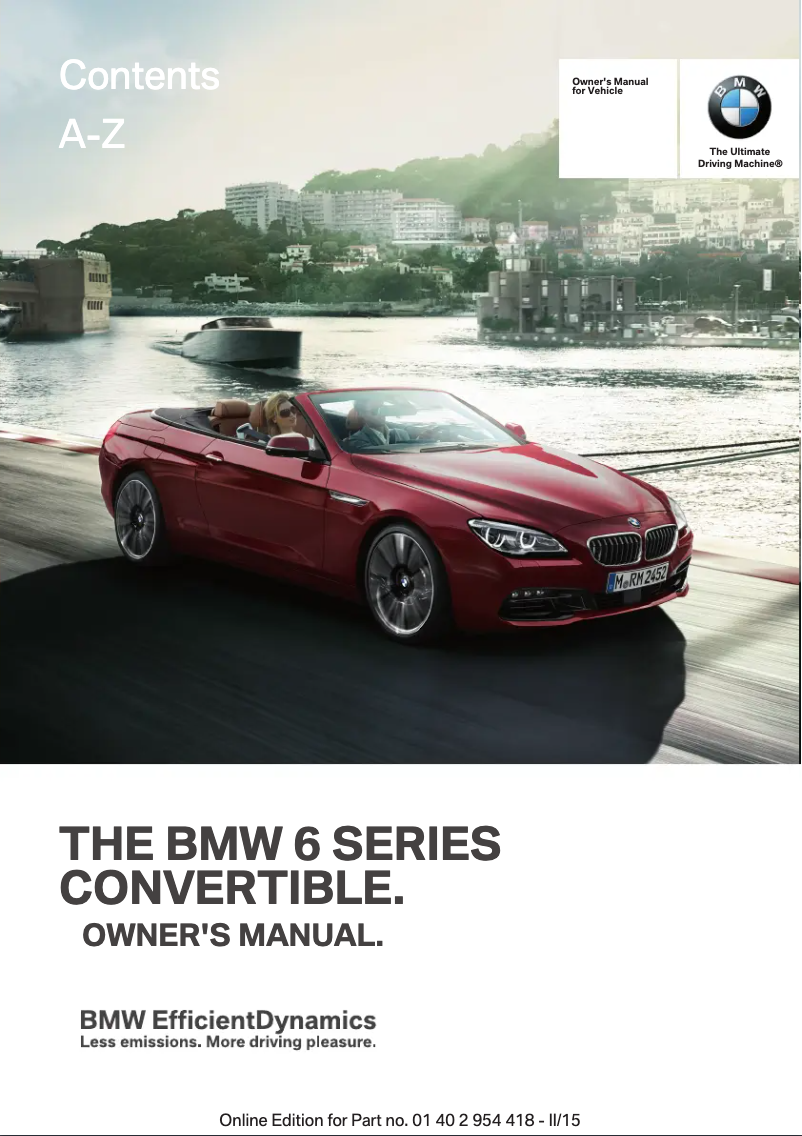 Page 1 of the manual User Manual BMW 6 series (2016)