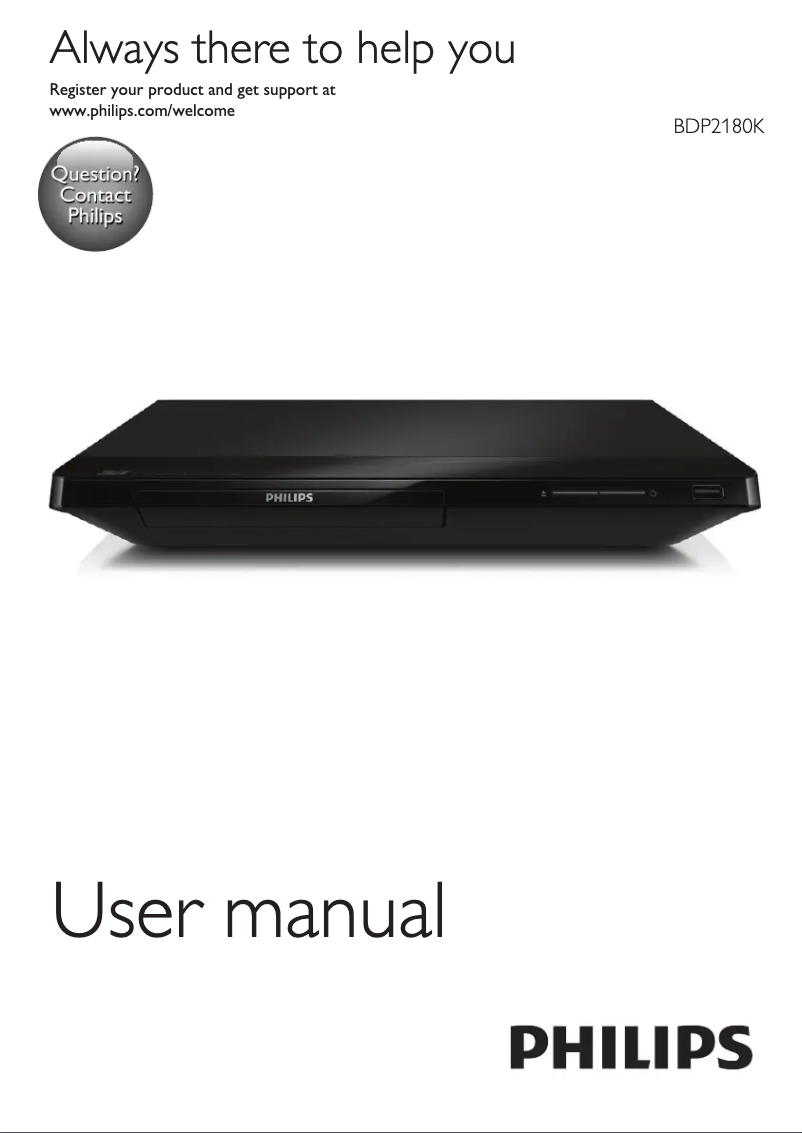 First page image of the manual for BDP2180K