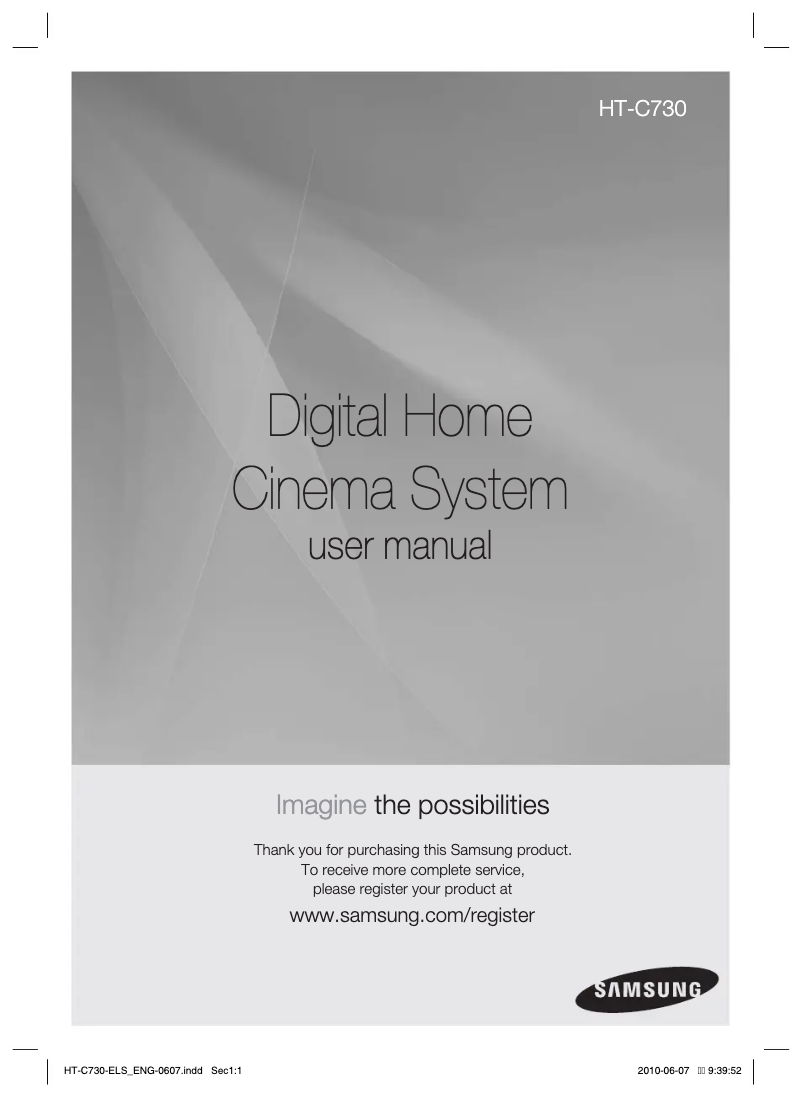 Image de la première page du manuel de l'appareil HT-C730