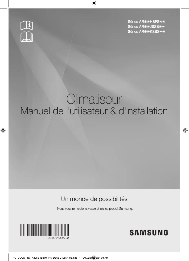Image de la première page du manuel de l'appareil AR12JSSSTWKNJO
