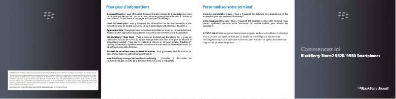 Page 1 de la notice Guide de démarrage rapide BlackBerry Storm2 9520