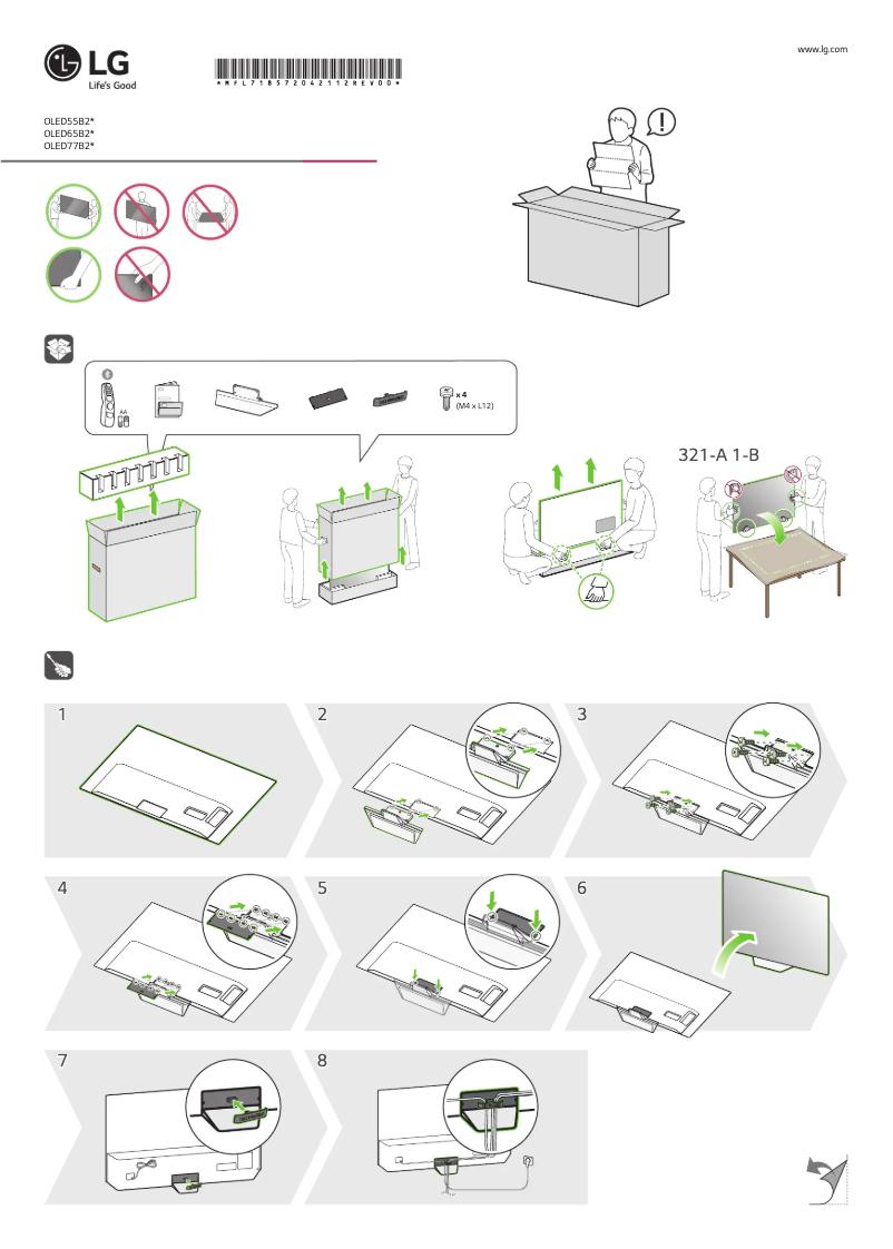 Page 1 de la notice Manuel utilisateur LG OLED55B26LA