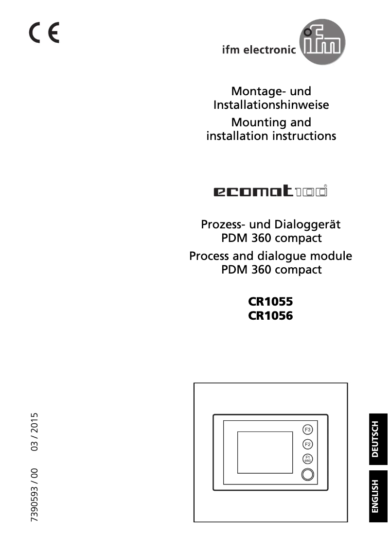 Page n°1 - Manuel utilisateur IFM CR1056