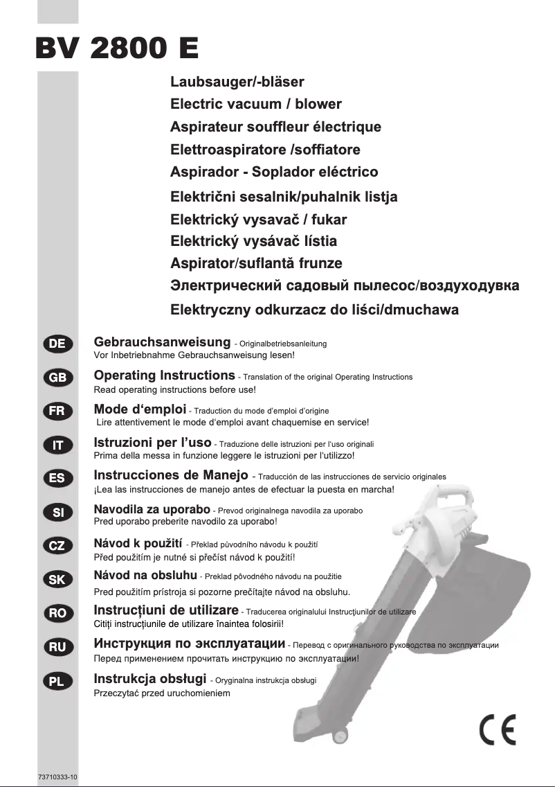Page 1 de la notice Manuel utilisateur IKRA BV 2800 E
