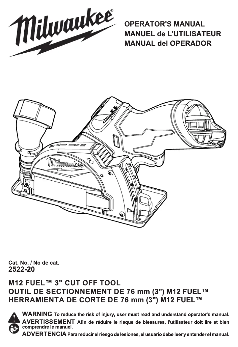 Image de la première page du manuel de l'appareil M12 Fuel 2522-21XC