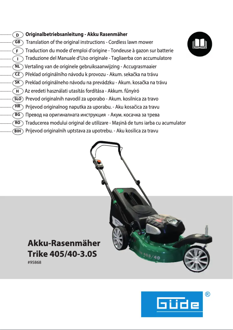Page n°1 - Manuel utilisateur Güde TRIKE 405/40-3.0S