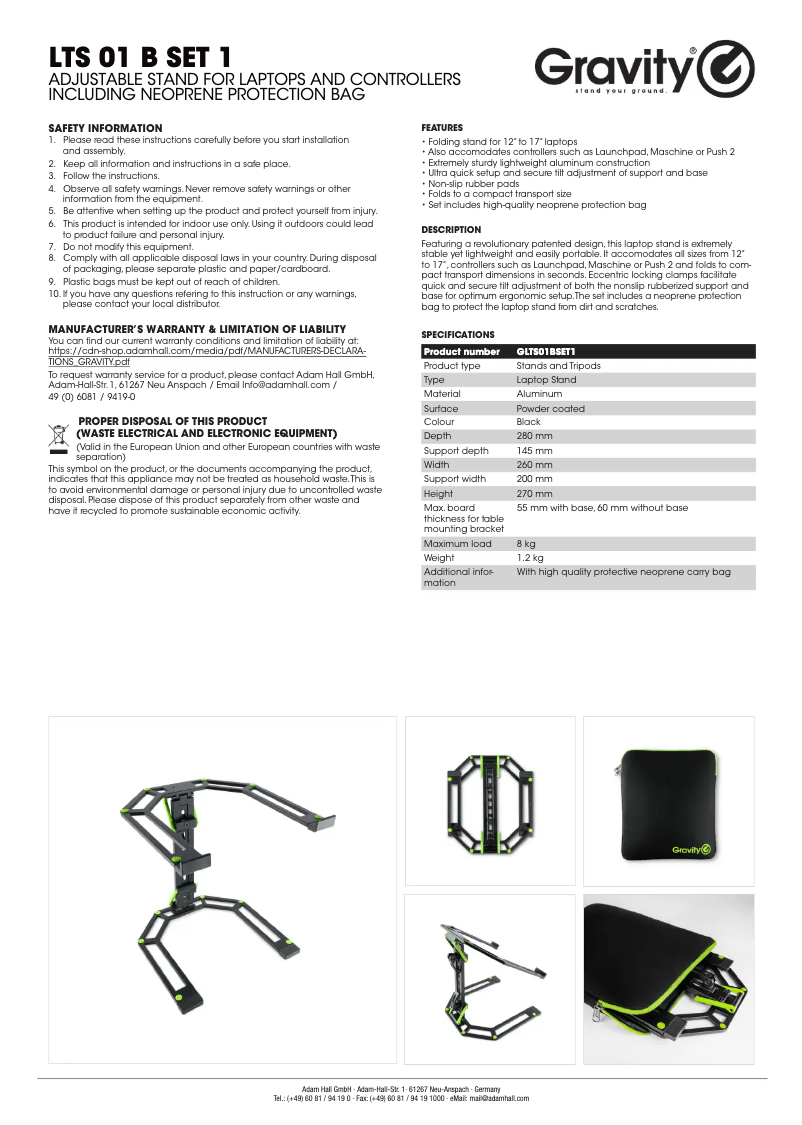 Image de la première page du manuel de l'appareil LTS 01 B SET 1