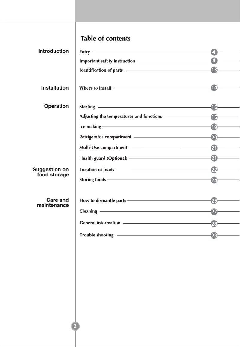 Page 1 de la notice Manuel utilisateur LG GC-B273STQK
