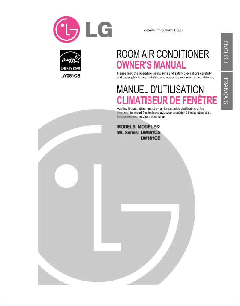 Page n°1 - Manuel utilisateur LG LW081CS