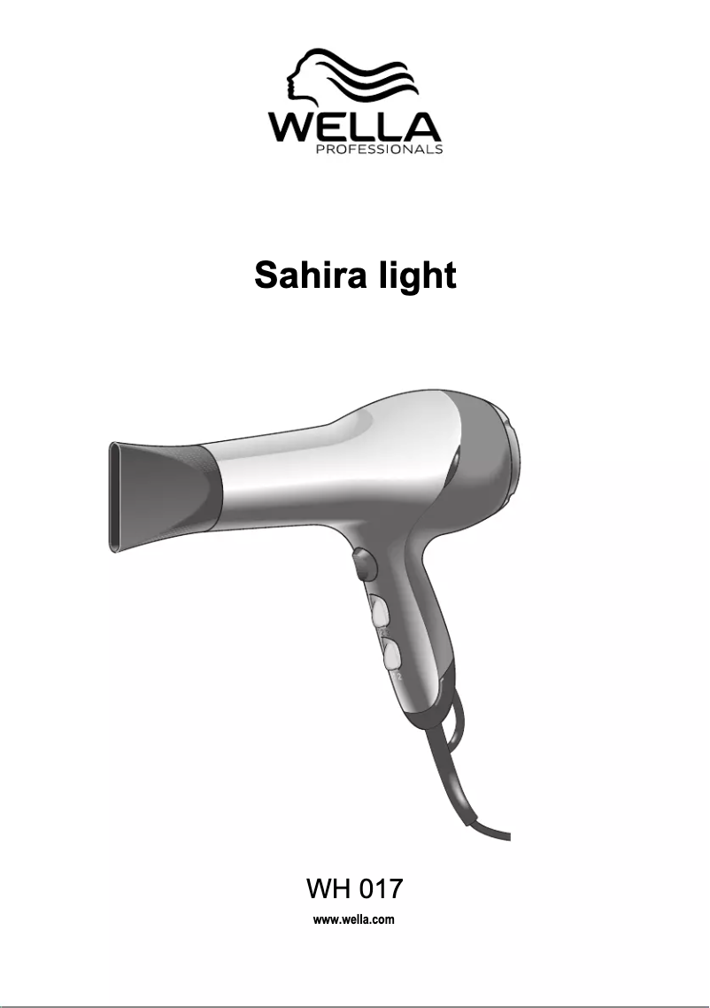Page 1 de la notice Manuel utilisateur Wella Sahira Light WH 017