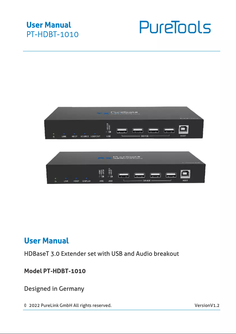 Image de la première page du manuel de l'appareil PT-HDBT-1010
