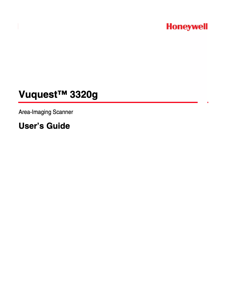 Page 1 de la notice Manuel utilisateur Honeywell Vuquest 3320g