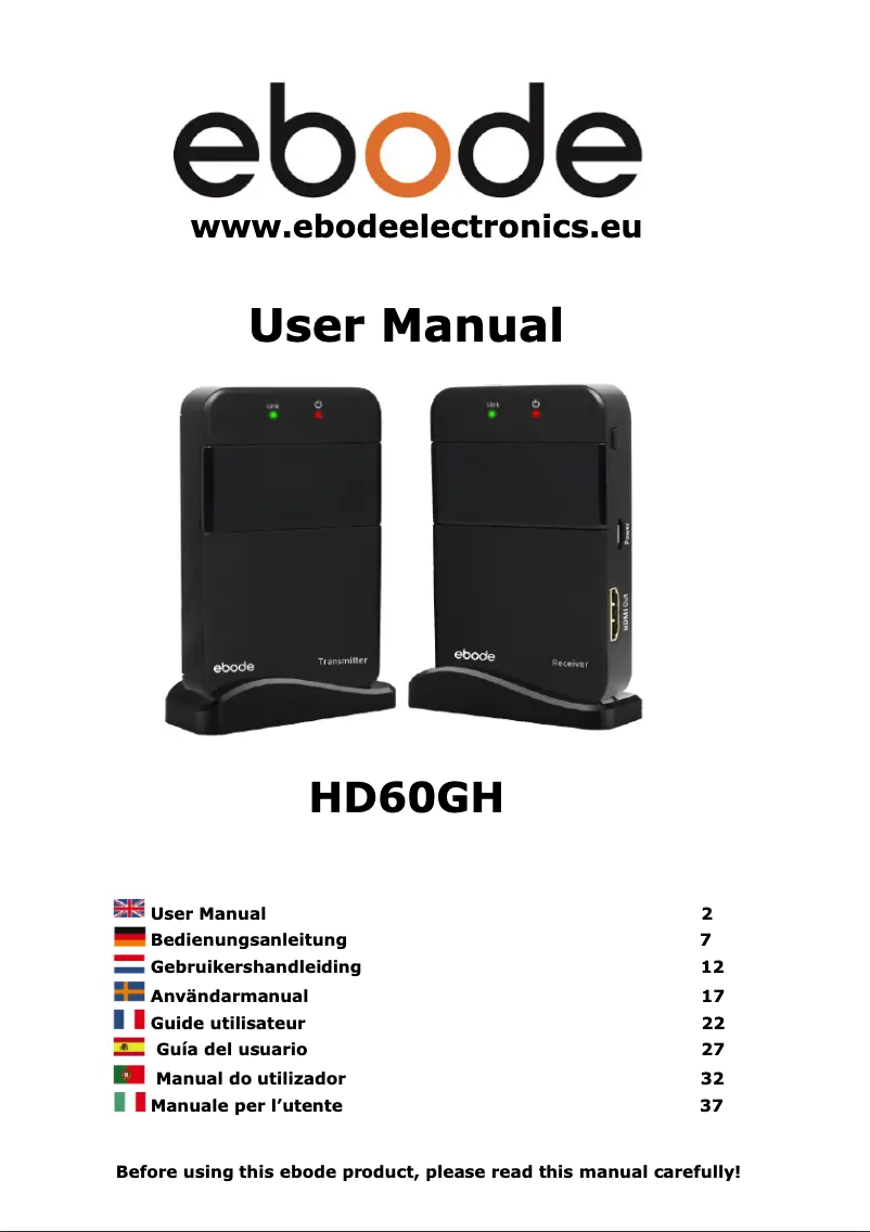 Page n°1 - Manuel utilisateur ebode HD60GH