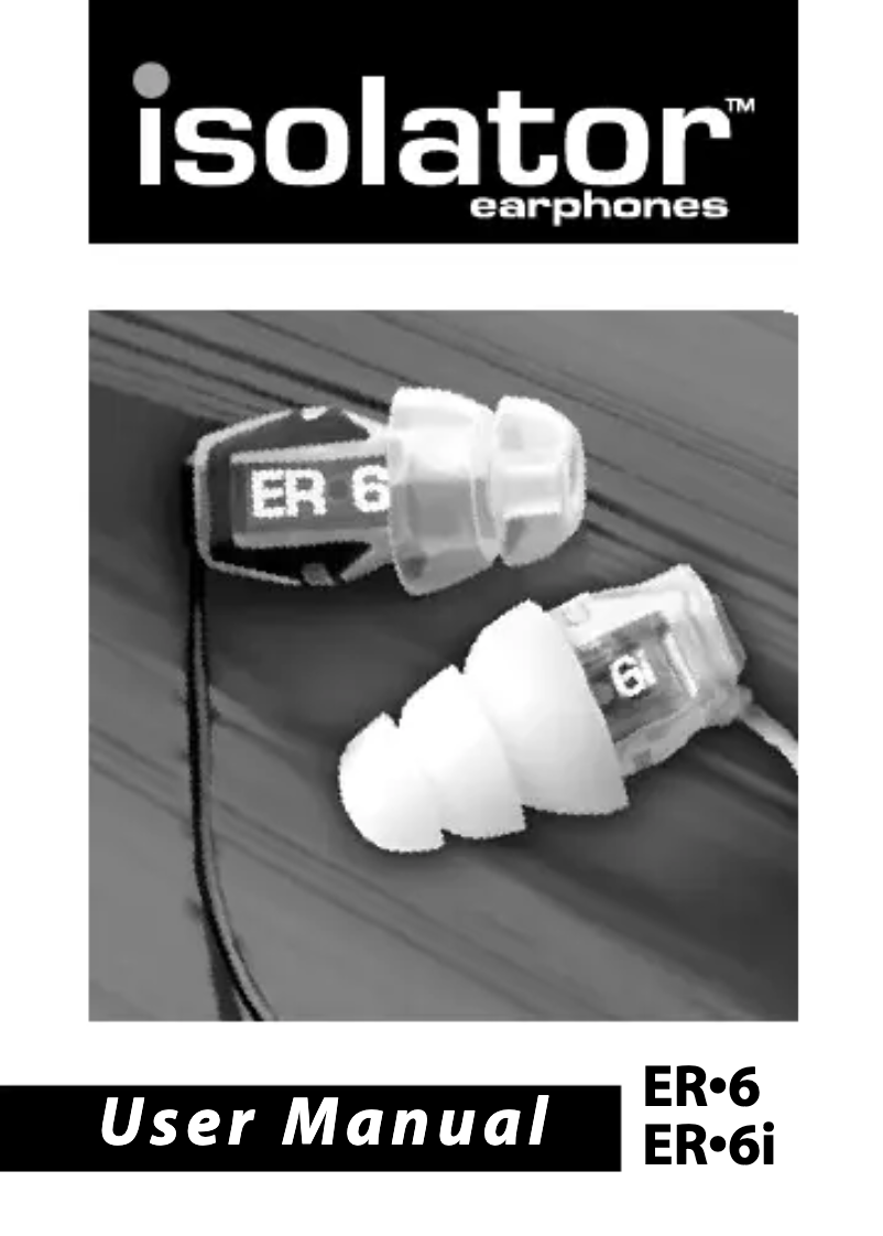 Page 1 de la notice Manuel utilisateur Etymotic ER-6I