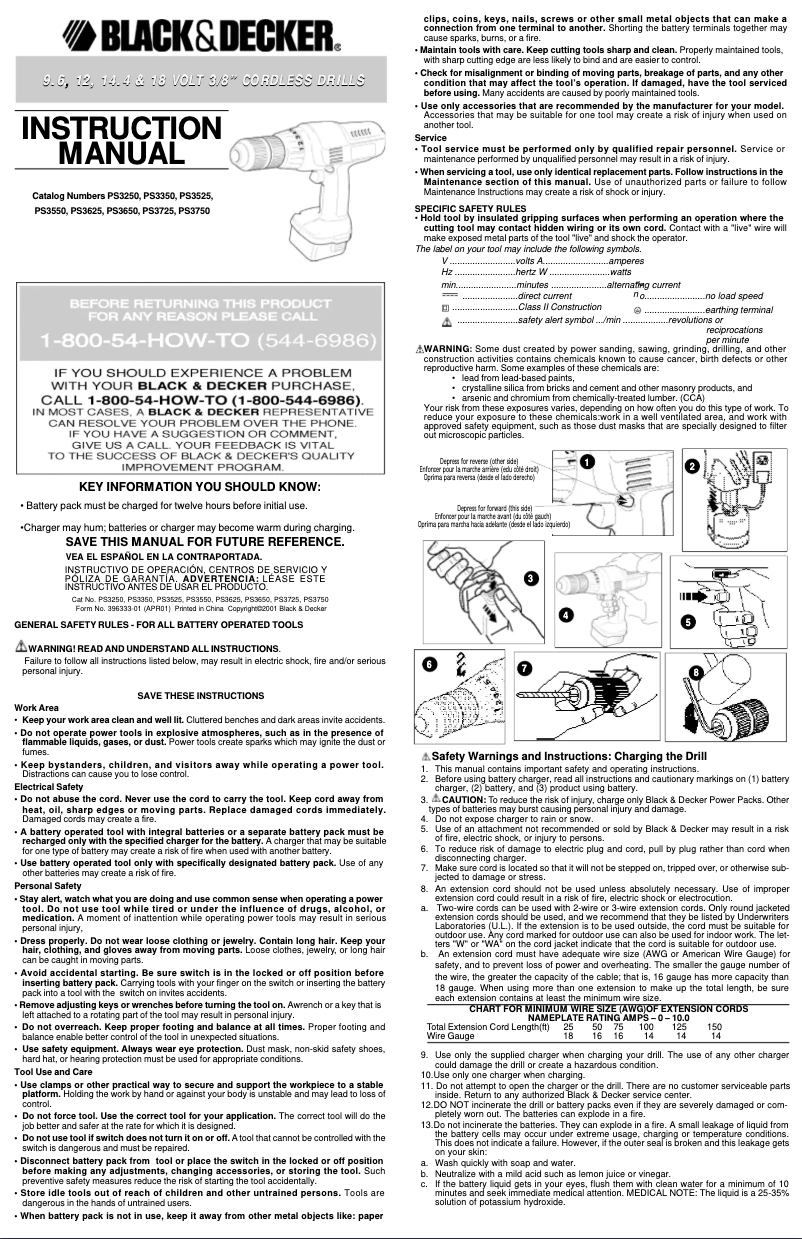 Page 1 de la notice Manuel utilisateur Black & Decker PS3350