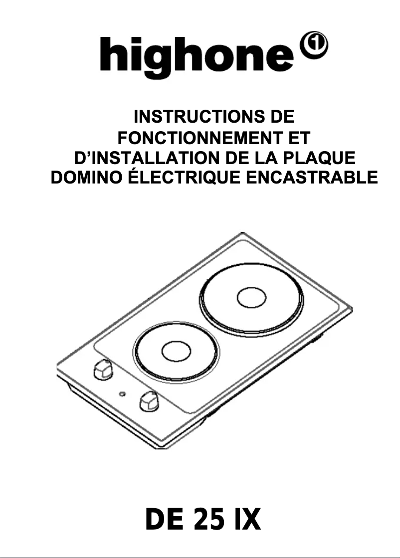 Image de la première page du manuel de l'appareil DE 25 IX