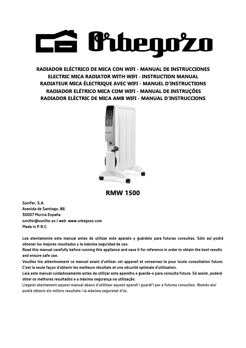 Page n°1 - Manuel utilisateur Orbegozo RMW 1500
